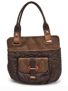 Fossil key-per Quilted Nylon Floral Tote Bag Brown